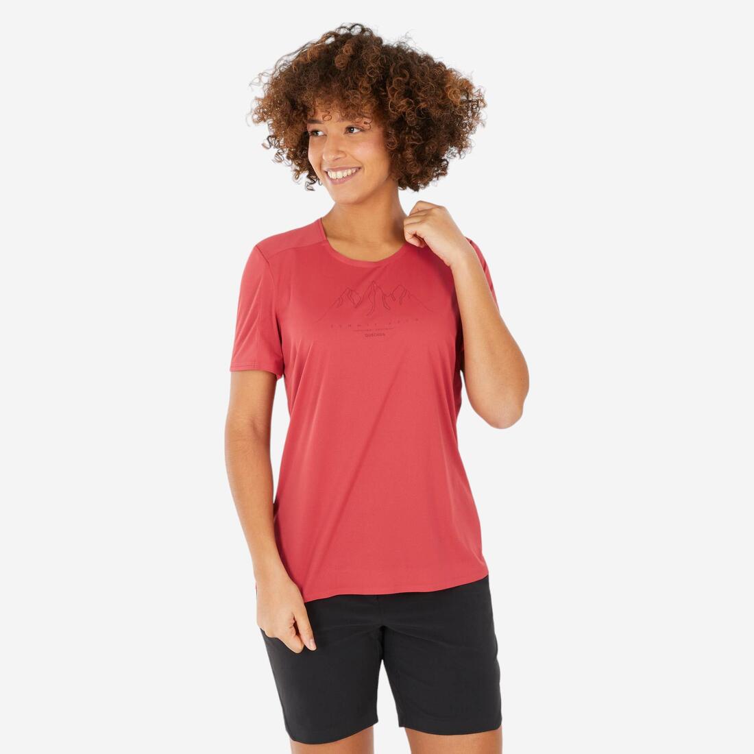 article en promo : T-shirt de randonnée manches courtes femme, MH500