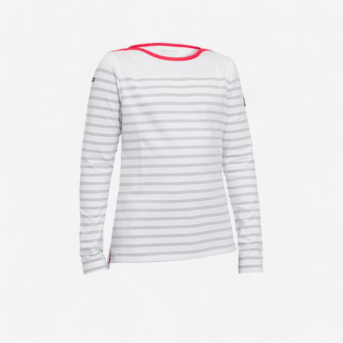 article en promo : T-shirt manches longues - marinière de voile sailing 100 fille