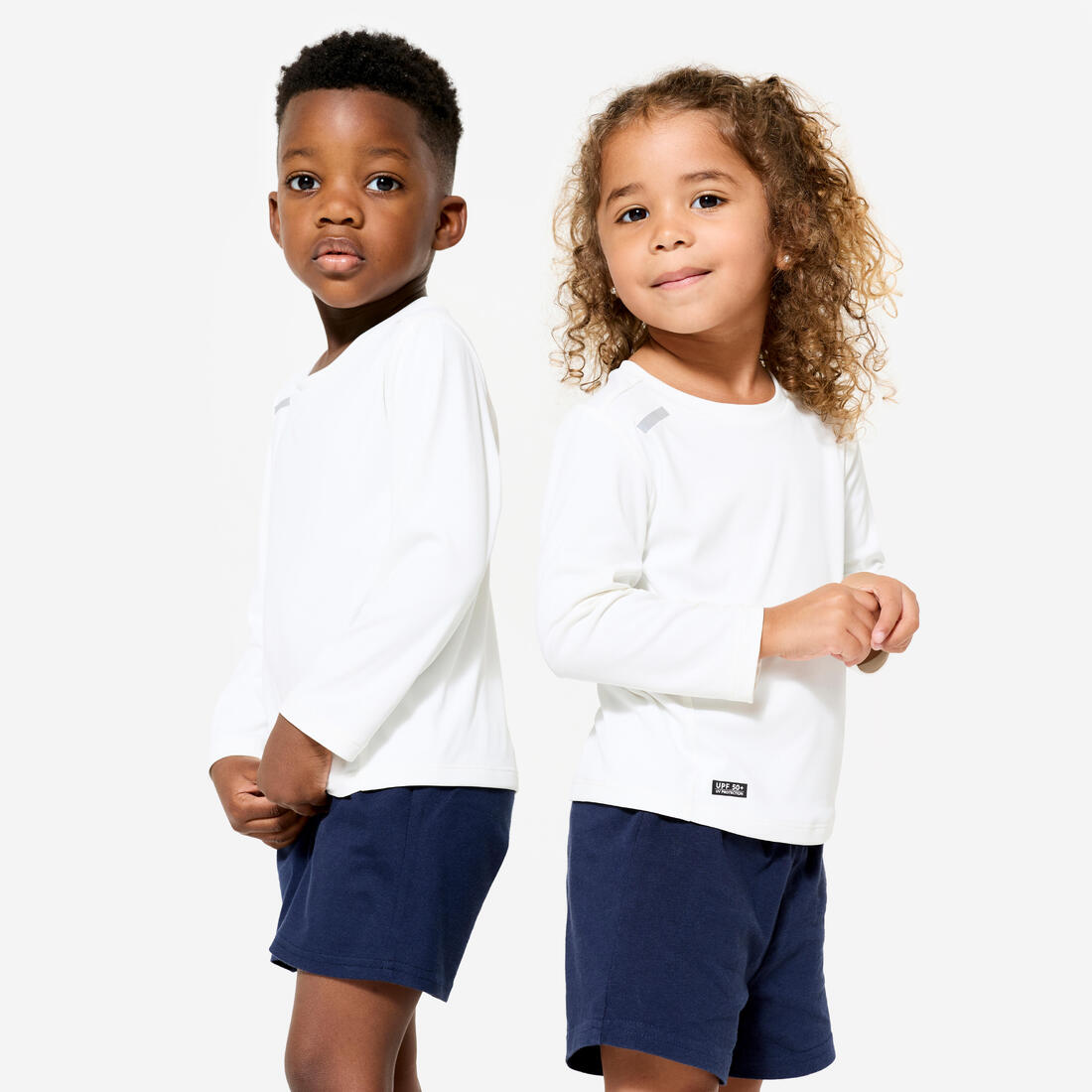 article en promo : T-shirt multisports respirant léger anti-uv mixte pour enfant - blanc