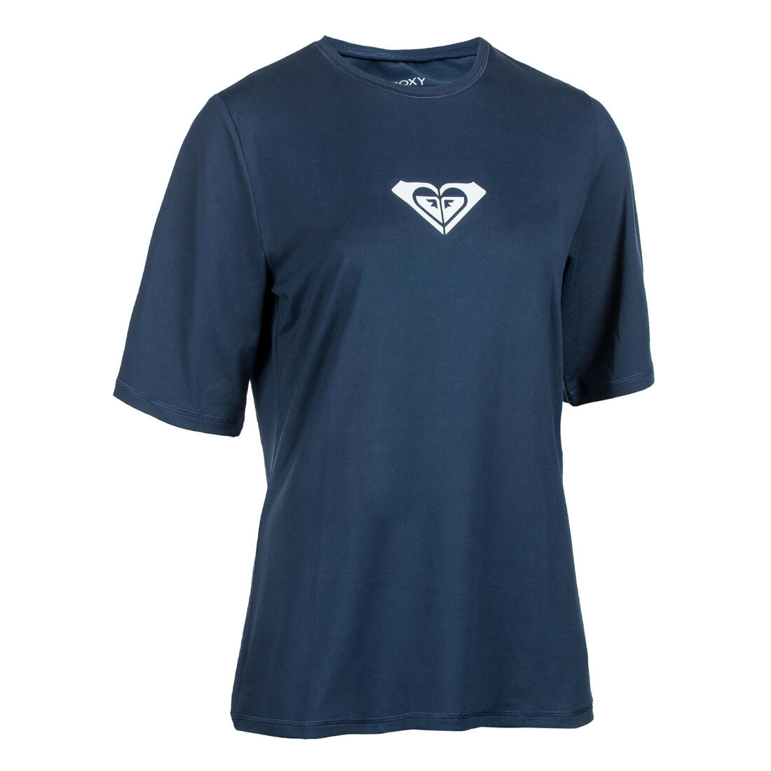 article en promo : Tee shirt anti UV manches courtes Femme - Logo bleu indigo