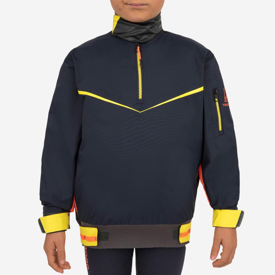 article en promo : Vareuse coupe-vent voile enfant dinghy 500 bleu foncé