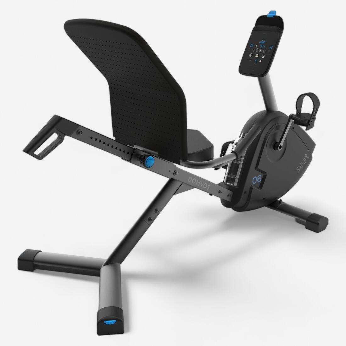 article en promo : Vélo d'appartement semi allongé domyos eb seat connecté