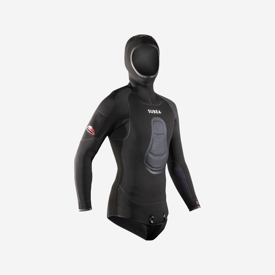 article en promo : Veste chasse sous-marine néoprène 5mm refendu spf 900 noir