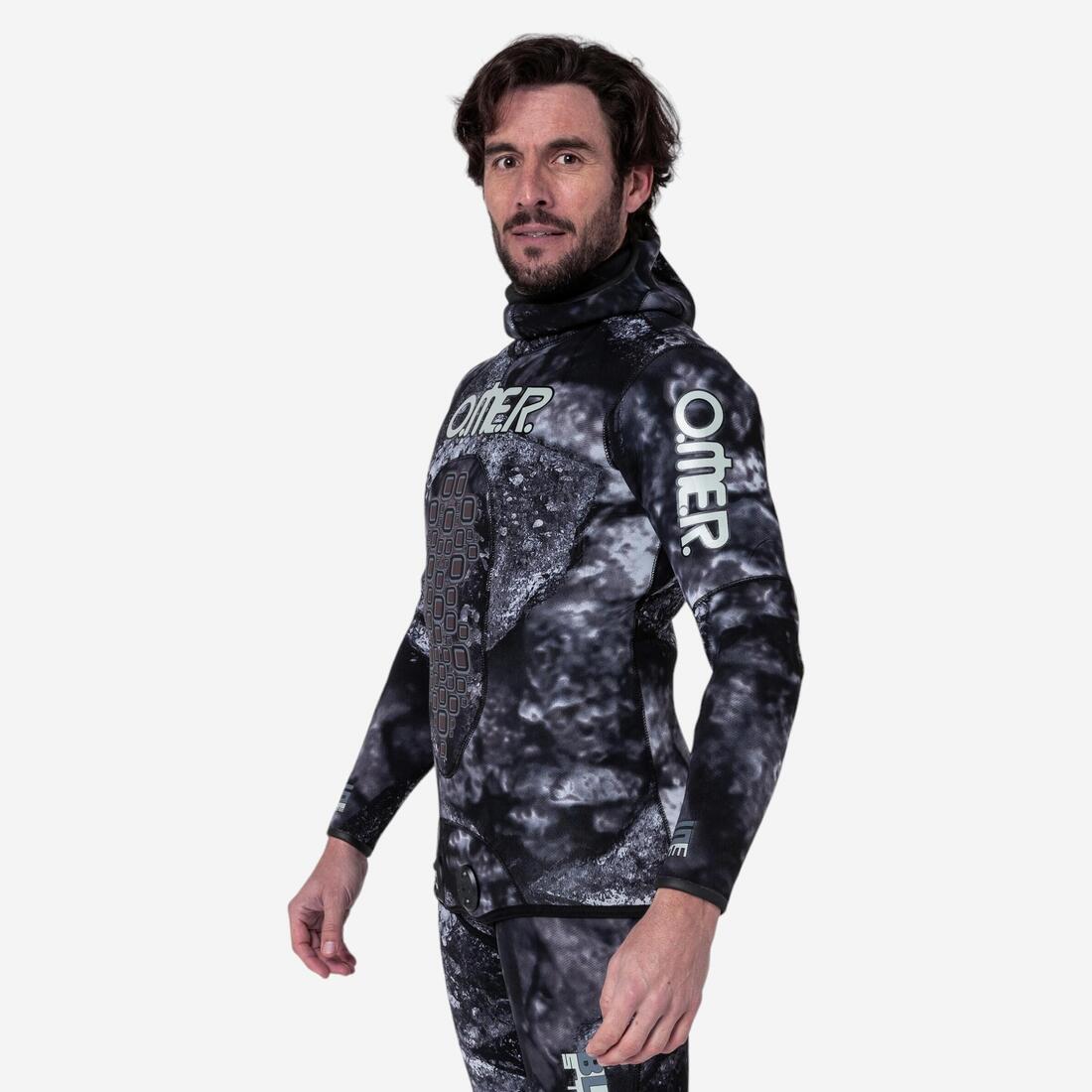article en promo : Veste chasse sous-marine omer homme néoprène refendu 5mm - blackstone