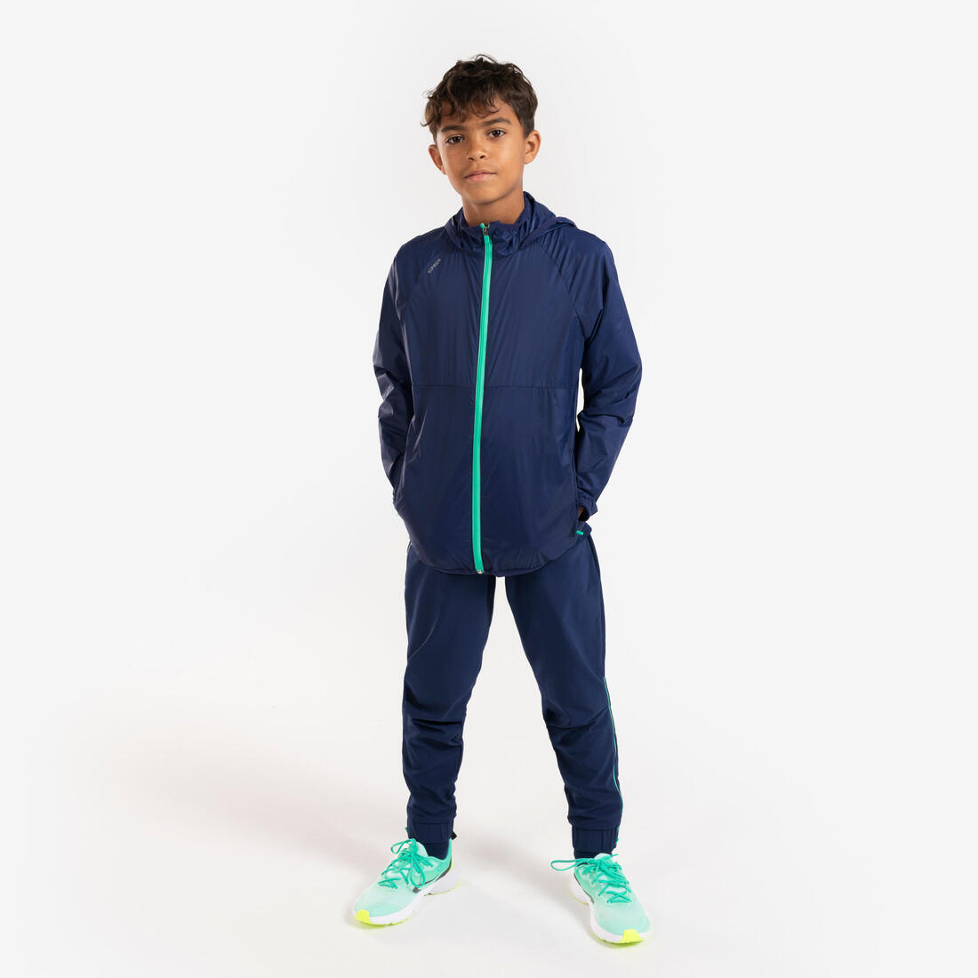 article en promo : Veste coupe-vent running ultra légère enfant - KIPRUN WIND bicolore